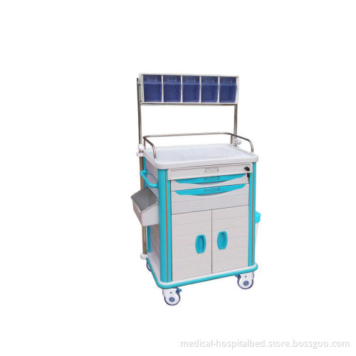 Adjustable Luxury Hospital Anesthesia Trolleys With 2 Cabinets
